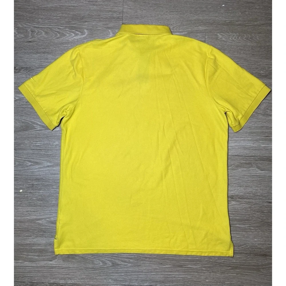 Men's 2XL Tall Vintage Nike Lebron James Yellow Polo Shirt Lion Crest Logo XXIII